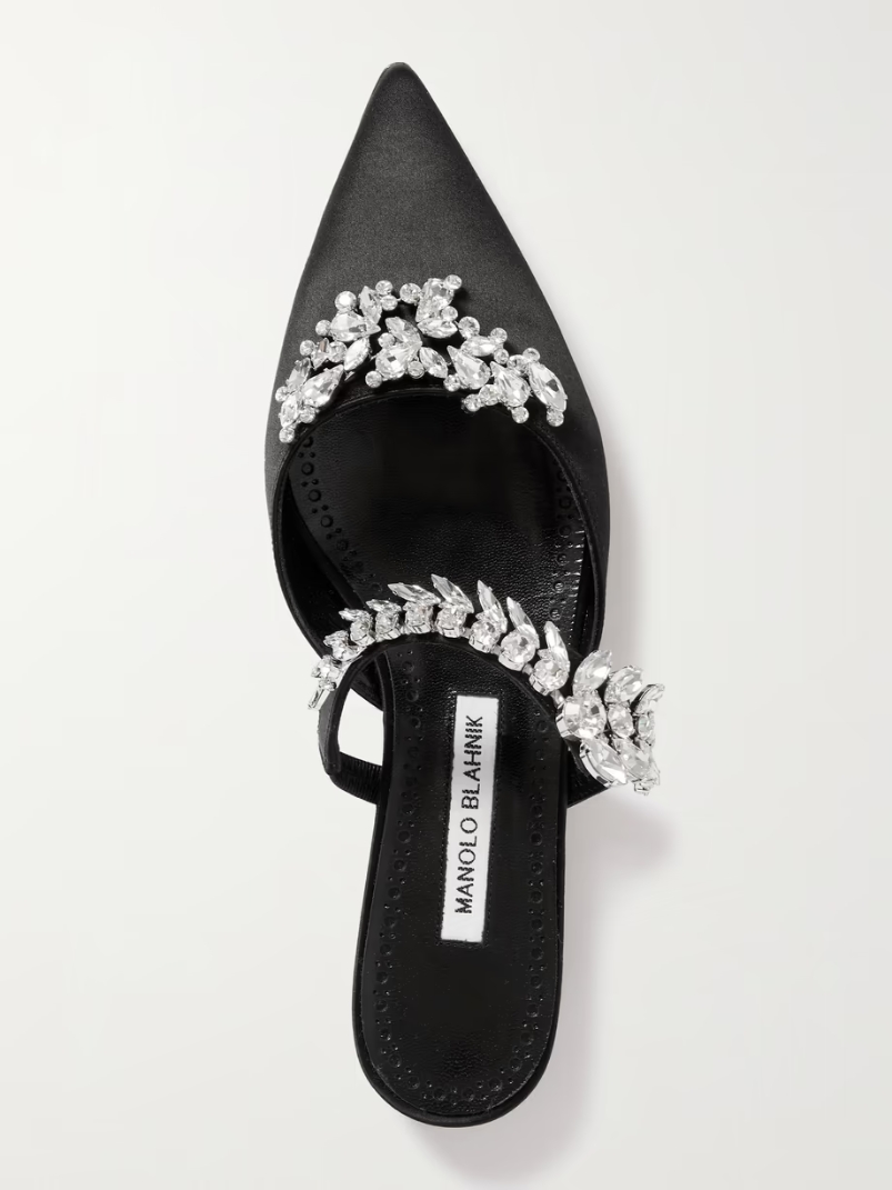 Lurum 45 crystal-embellished satin mules