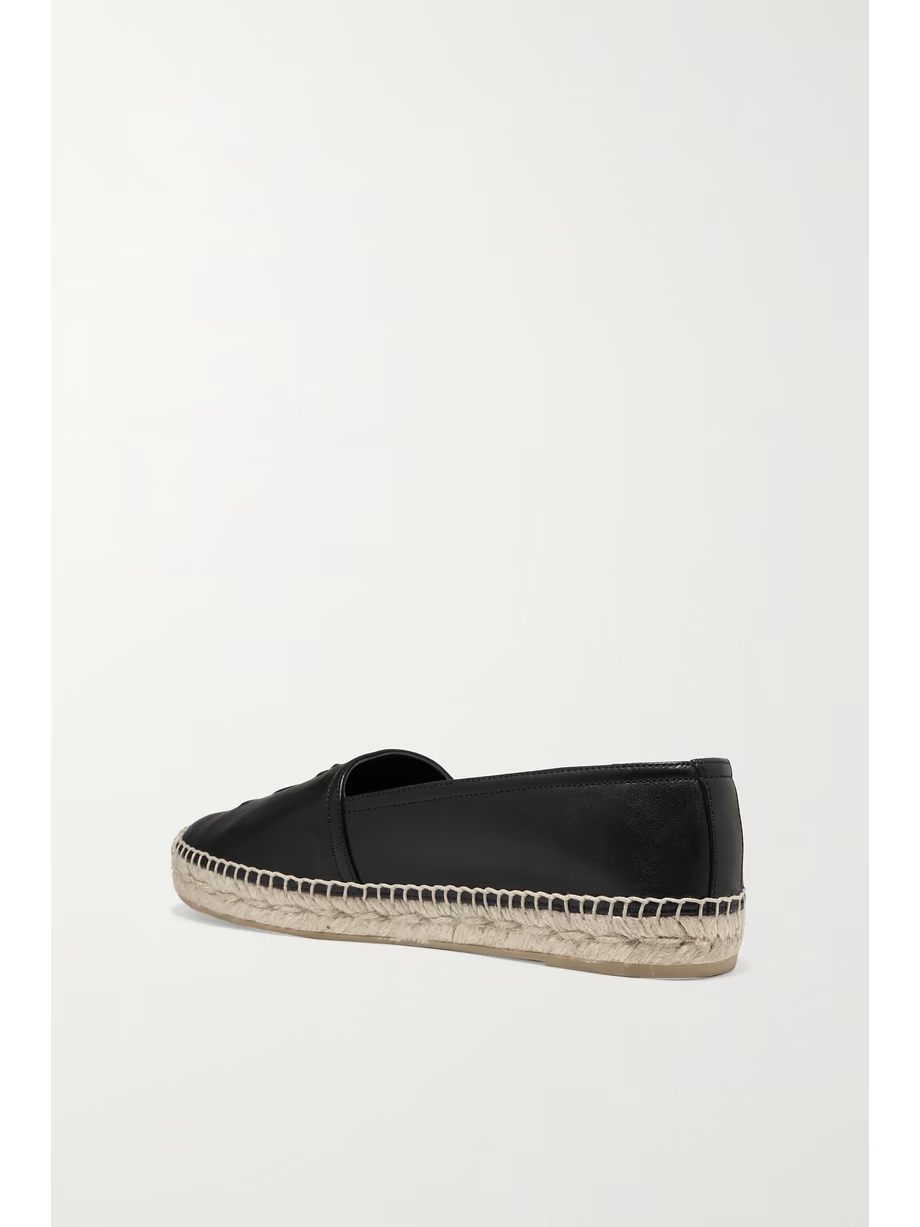 Logo-embossed leather espadrilles