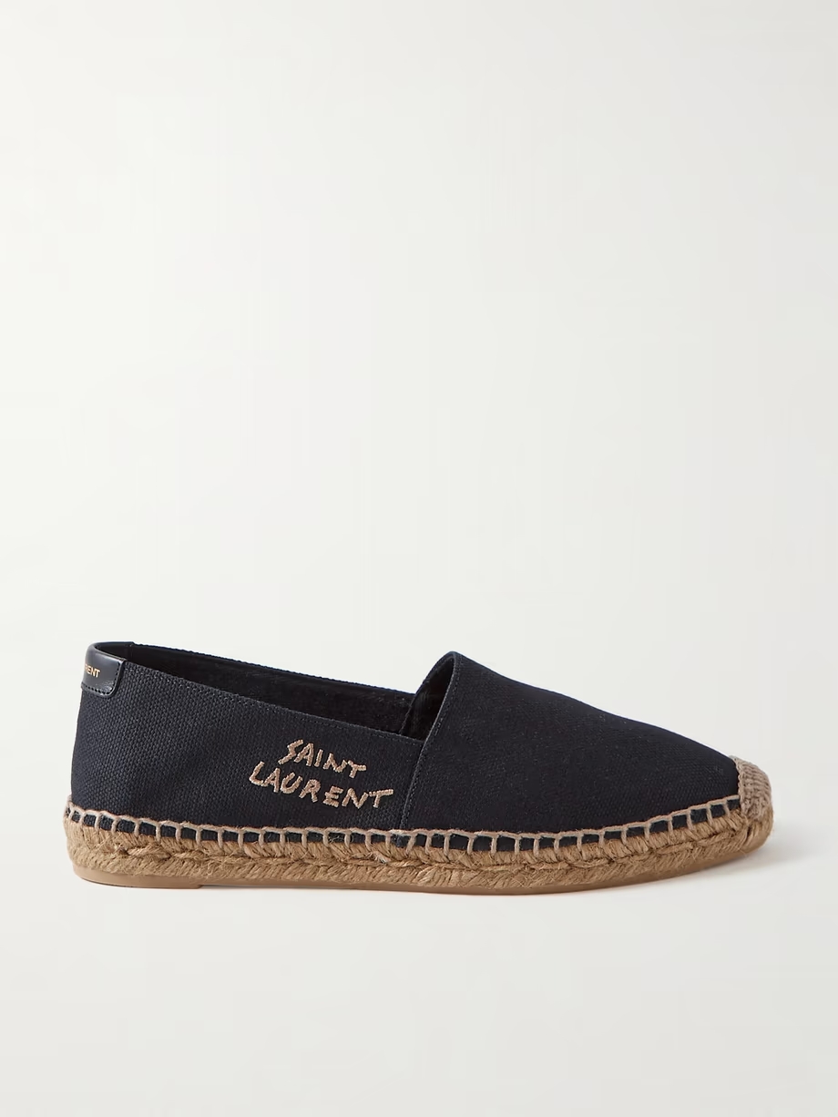 Logo-embroidered canvas espadrilles