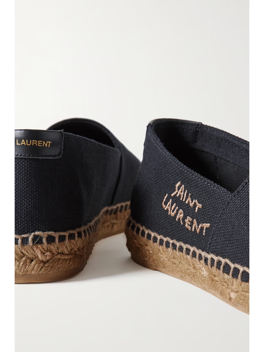 Logo-embroidered canvas espadrilles