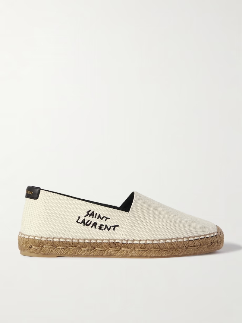 Logo-embroidered canvas espadrilles