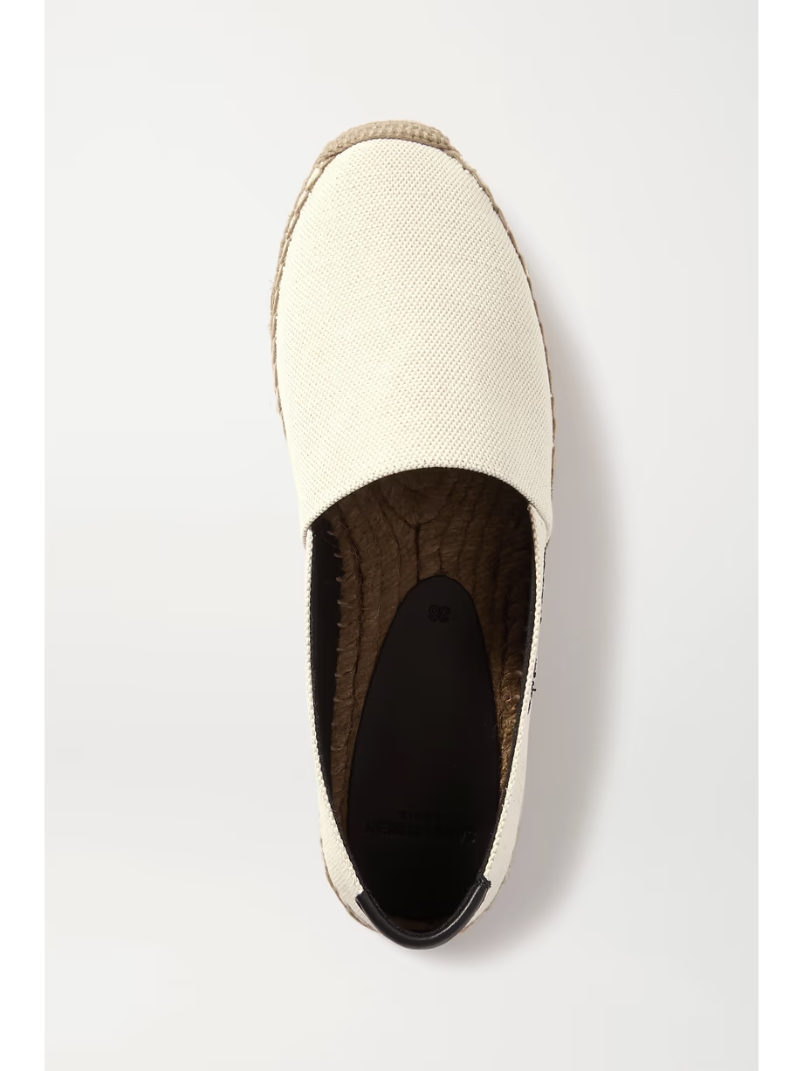 Logo-embroidered canvas espadrilles