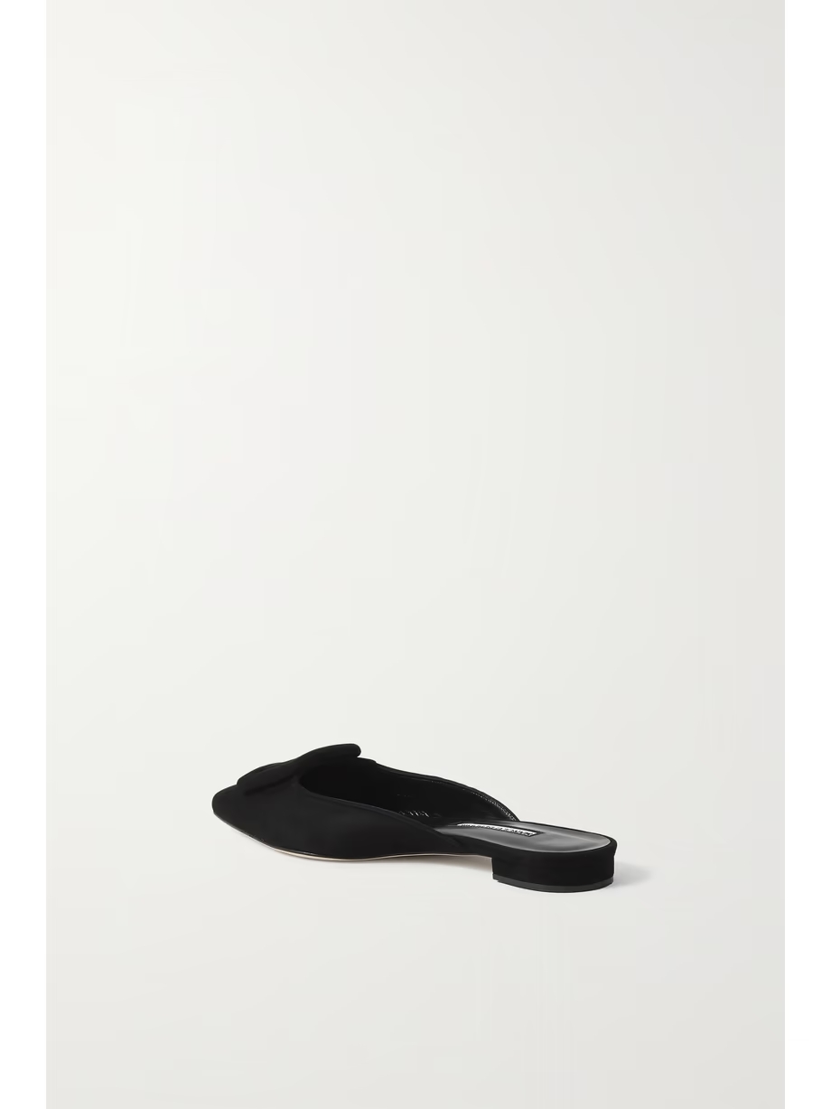 Maysale buckled suede point-toe flats