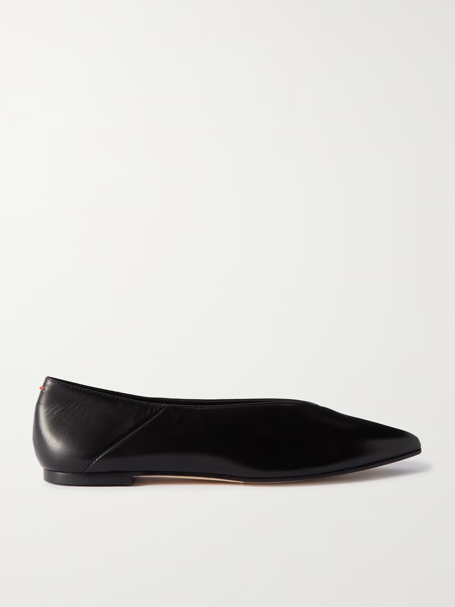 Moa leather point-toe flats