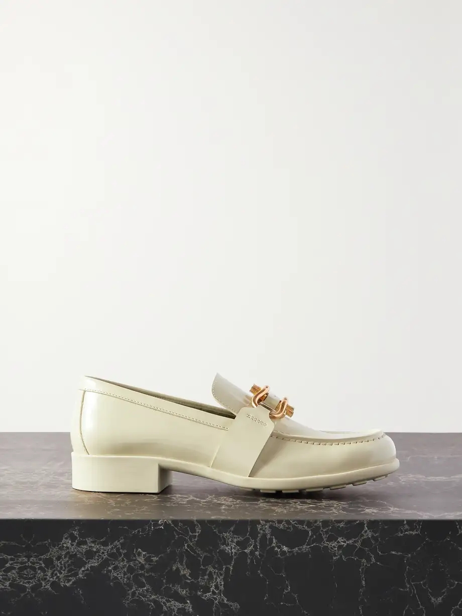 Embellished patent-leather loafers