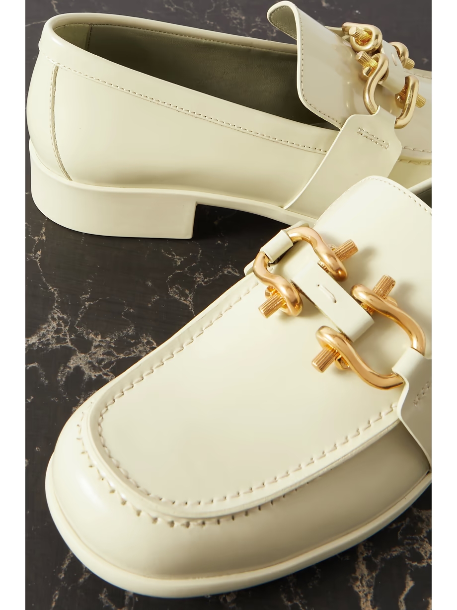 Embellished patent-leather loafers