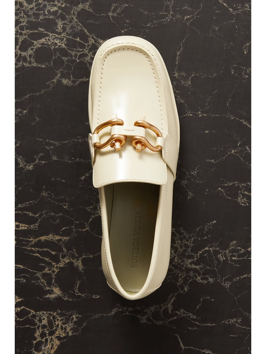 Embellished patent-leather loafers