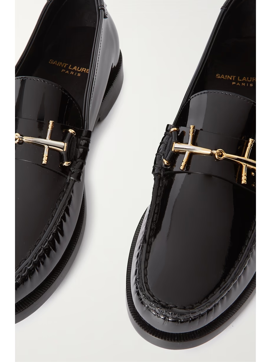 Le Loafer embellished patent-leather loafers