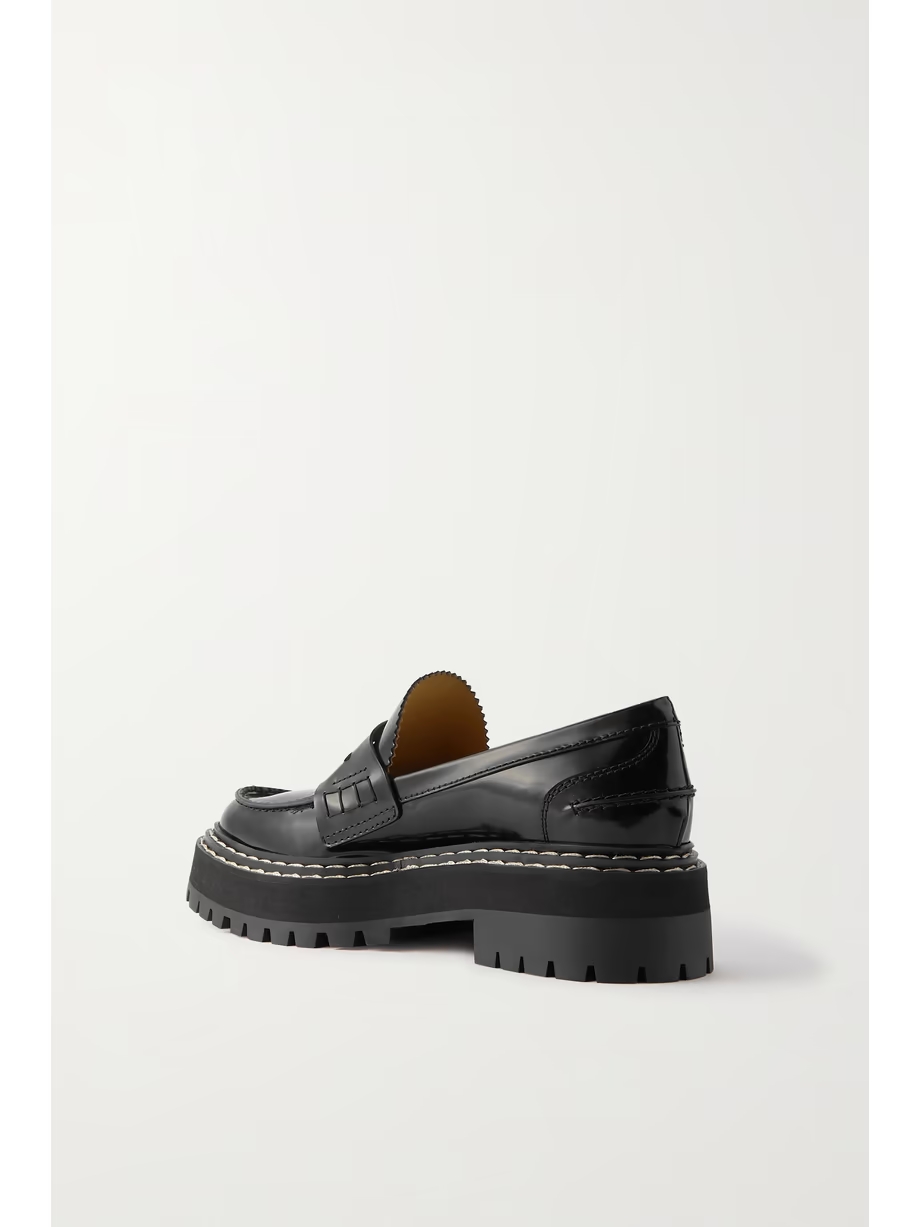 Lug Sole glossed-leather platform loafers