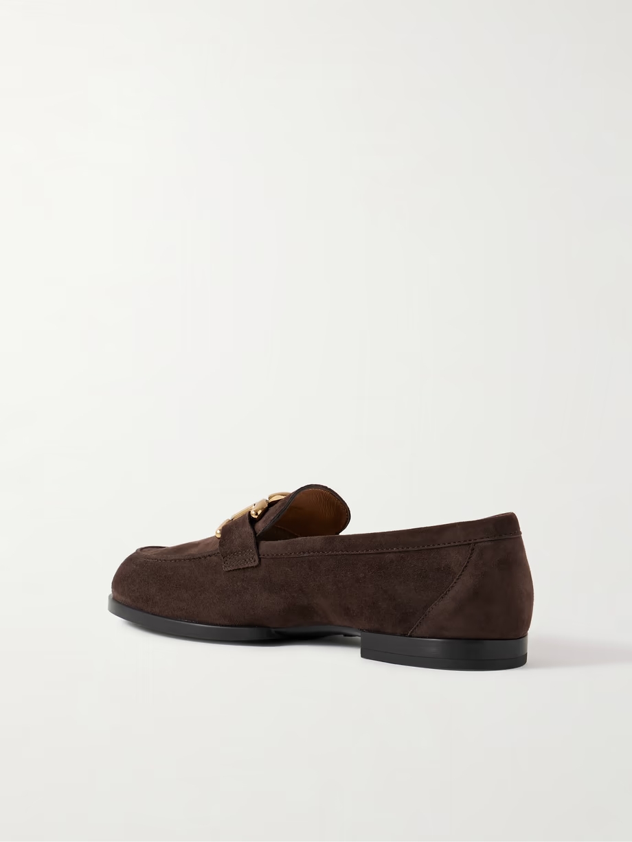 Gomma embellished suede loafers