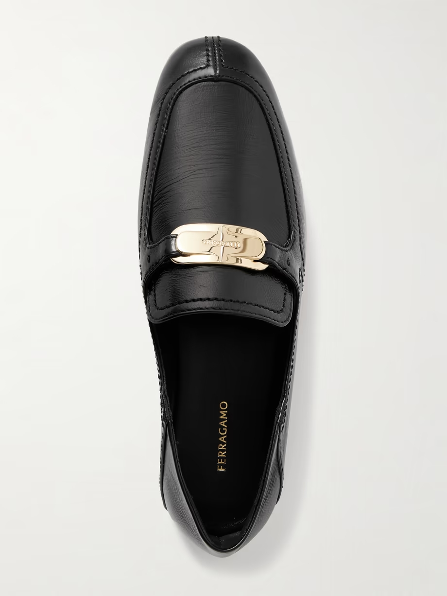 Elaine collapsible-heel embellished leather loafers