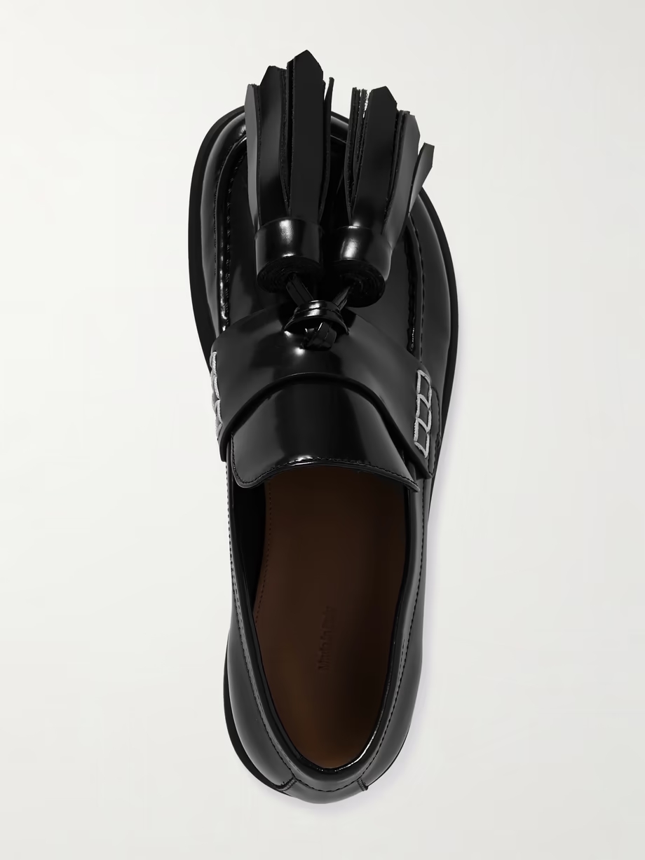 Tassel embellished patent-leather loafers