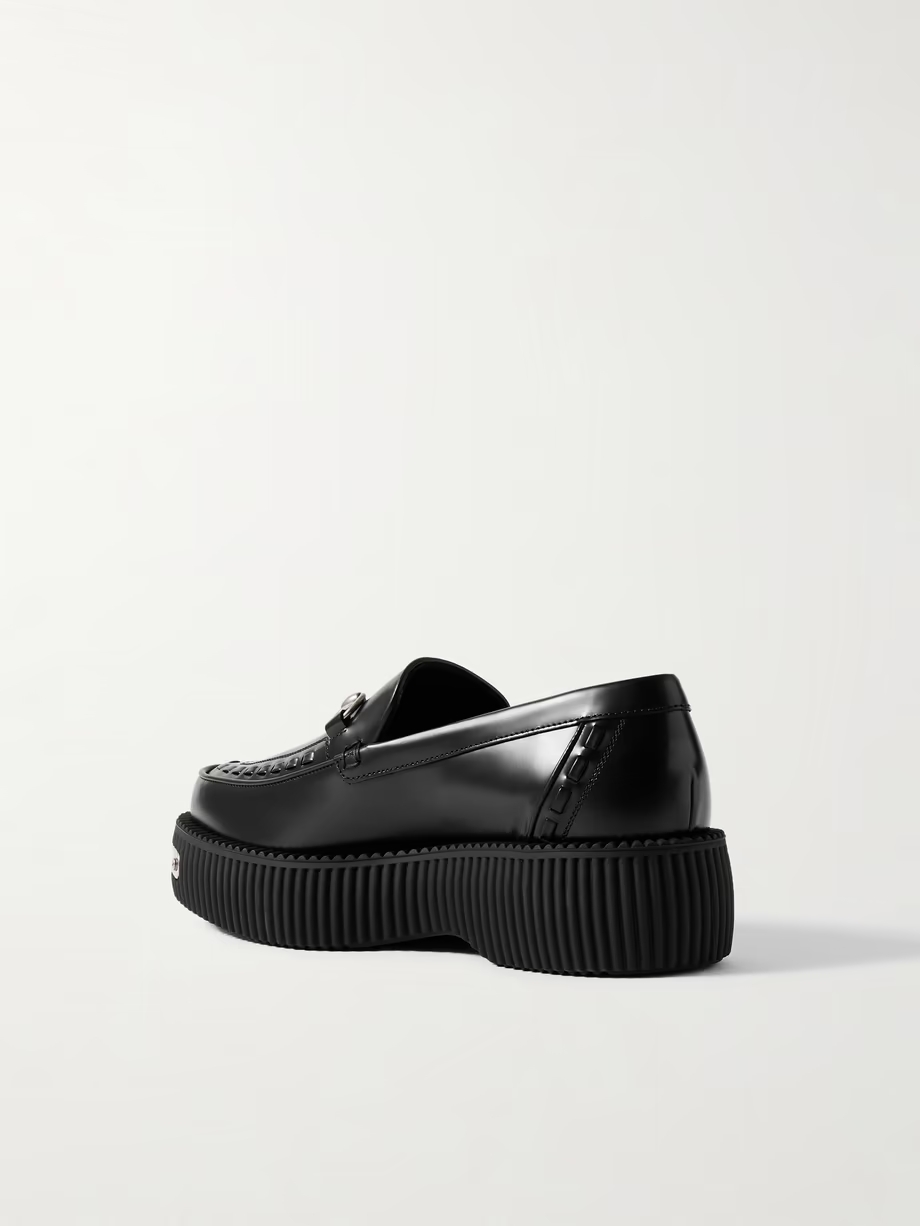 Creeper horsebit-detailed leather loafers