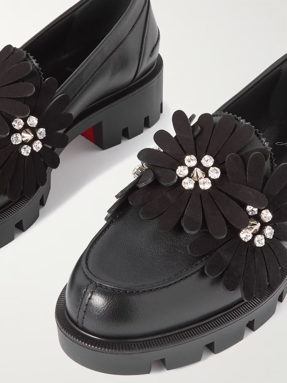 Flora embellished leather loafers