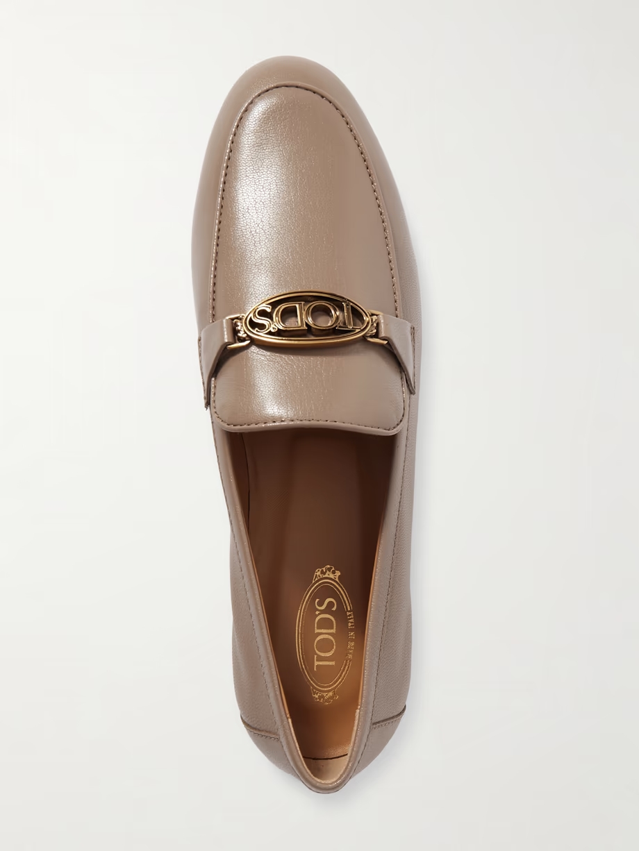 Embellished leather loafers