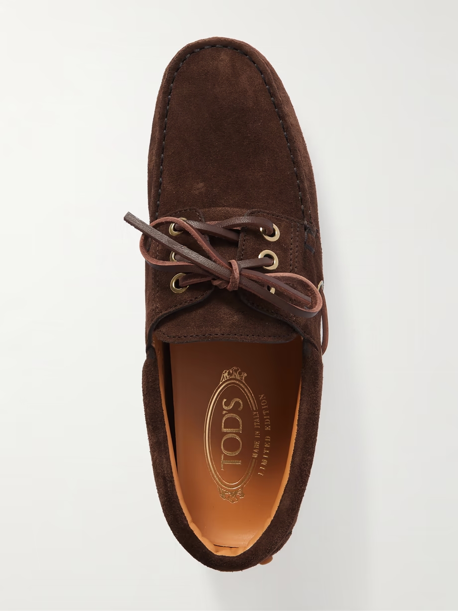 Gommino leather-trimmed suede loafers