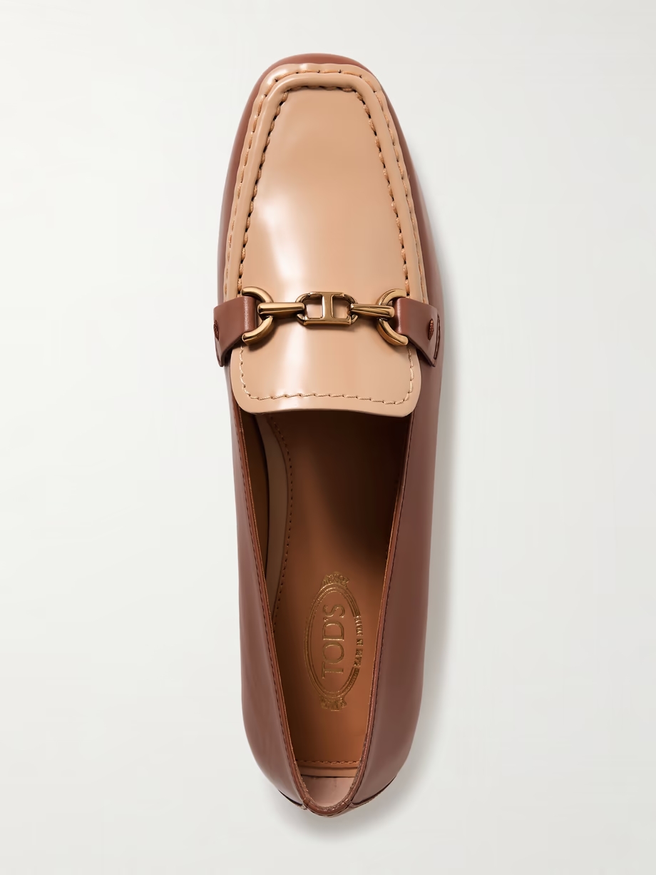 Gomma embellished two-tone leather loafers