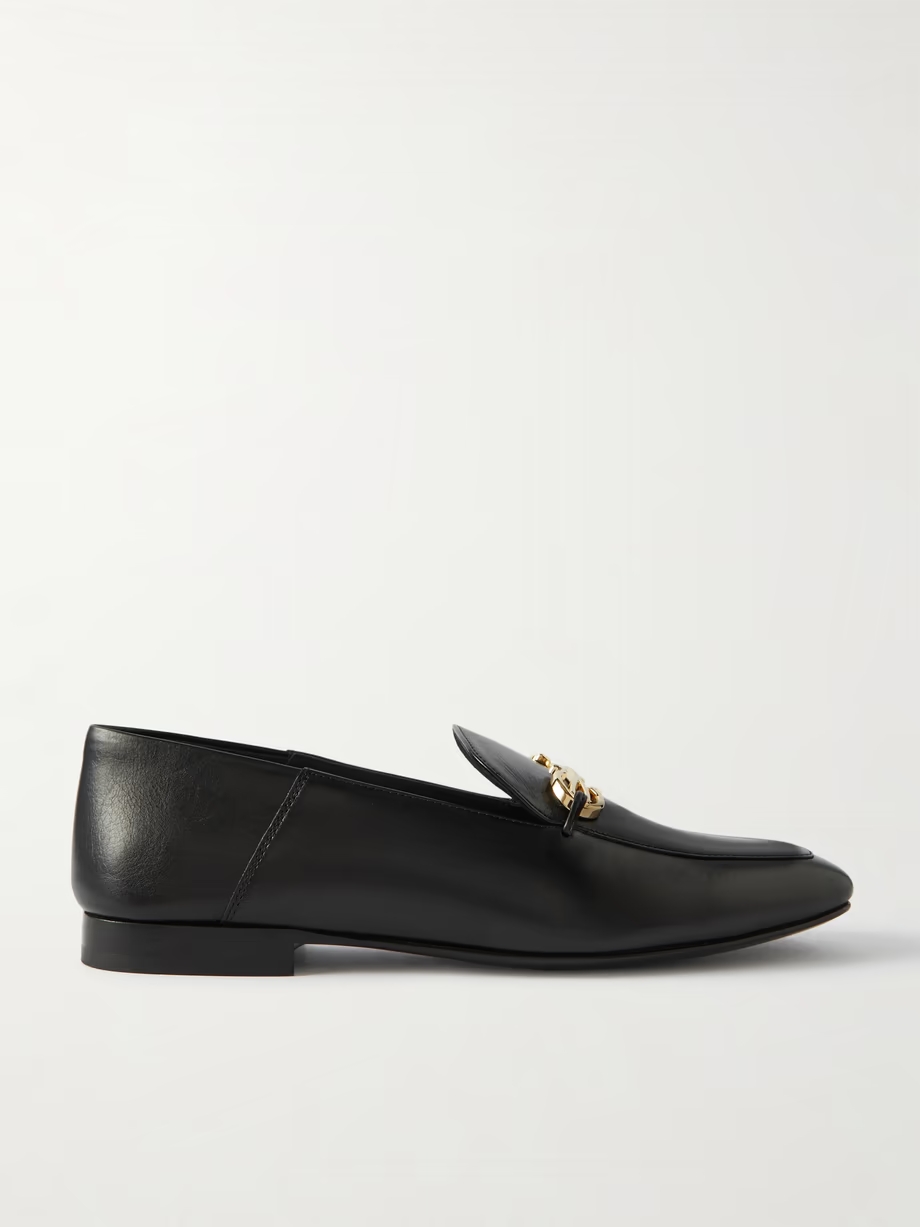 Louis collapsible-heel embellished leather loafers