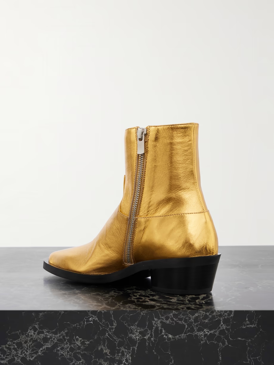 Bronco metallic leather ankle boots