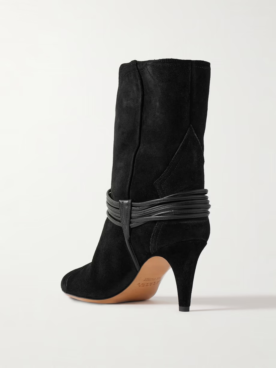 Dytho embellished leather-trimmed suede ankle boots