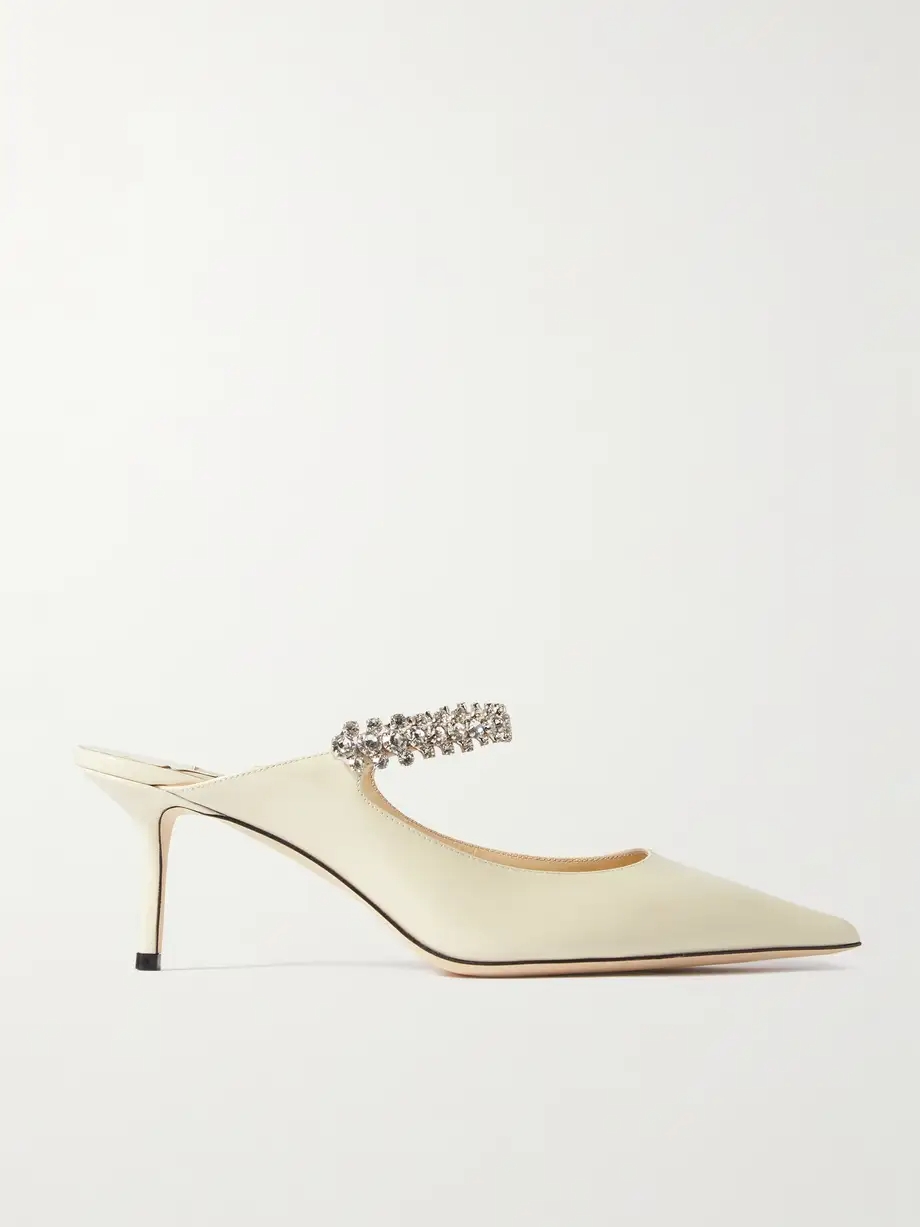 Bing 65 crystal-embellished patent-leather mules