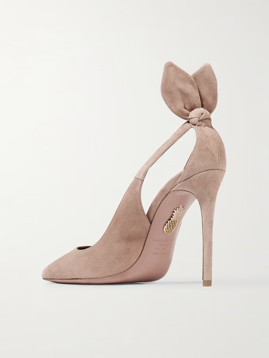 Bow Tie 105 suede pumps