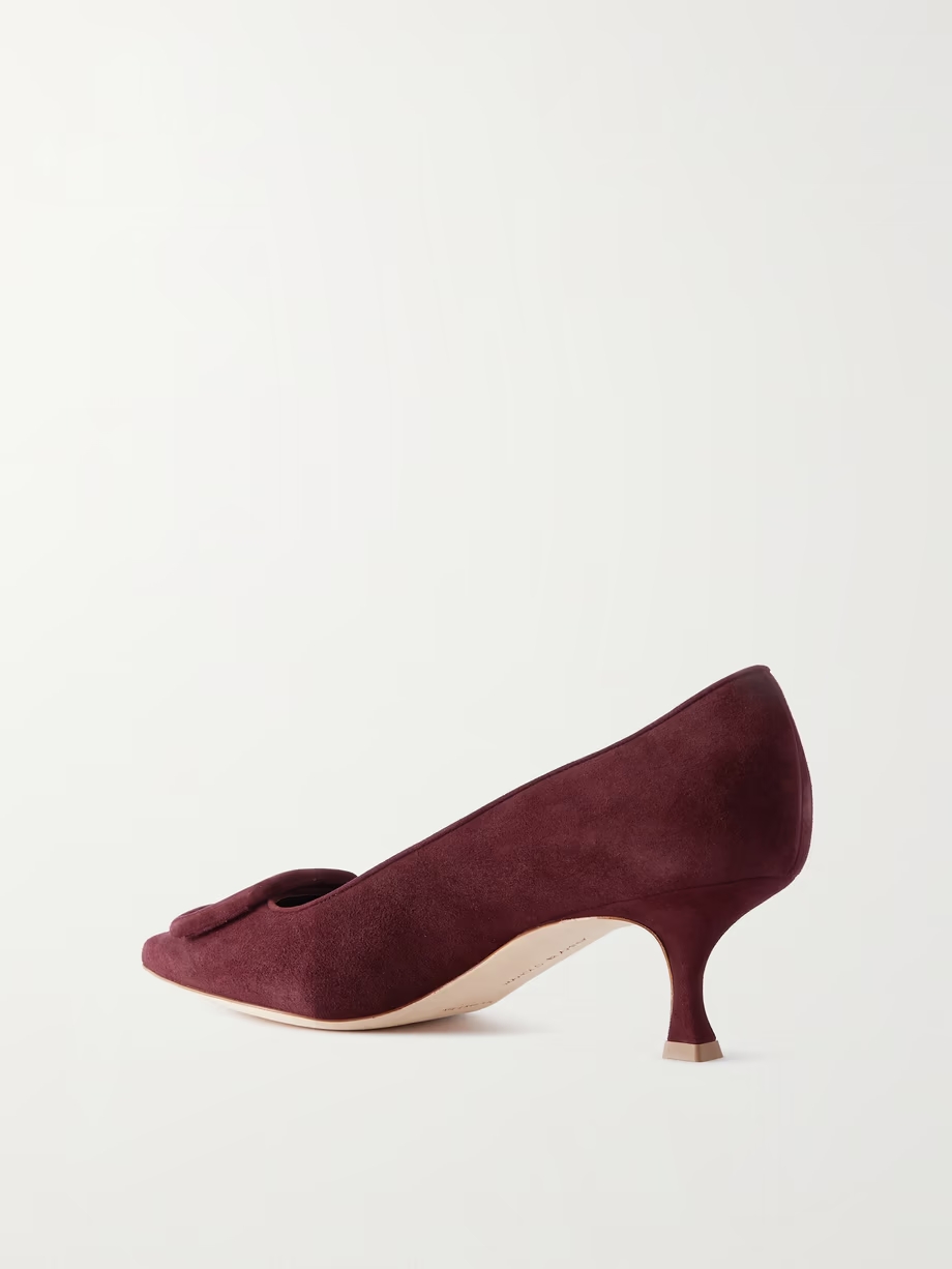 Maysale 50 buckled suede pumps