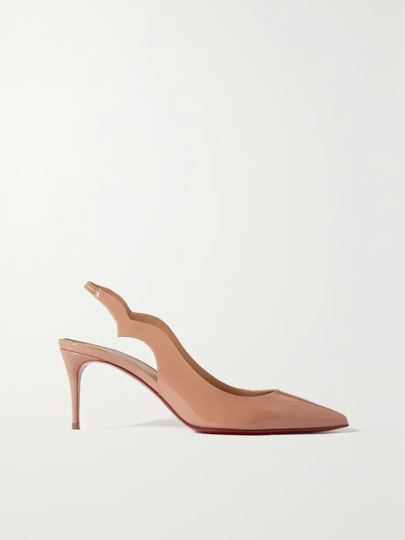 Hot Chick 70 patent-leather slingback pumps