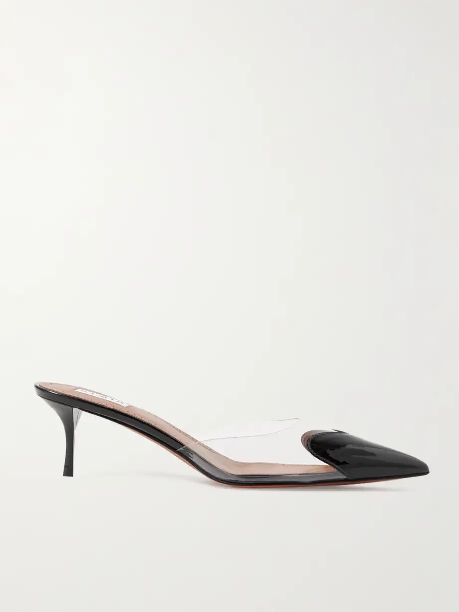 Coeur 55 PVC and patent-leather mules