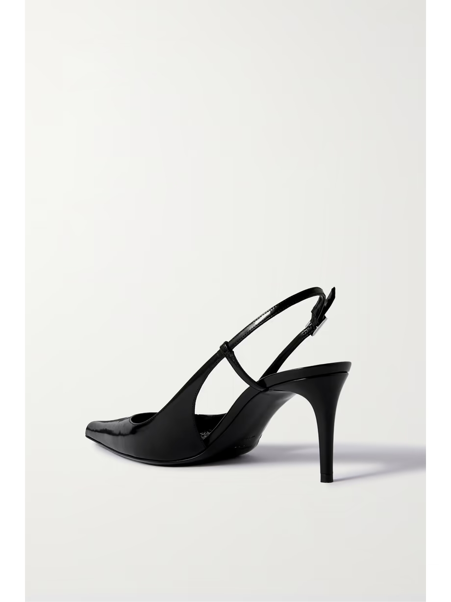 Vendome patent-leather slingback pumps