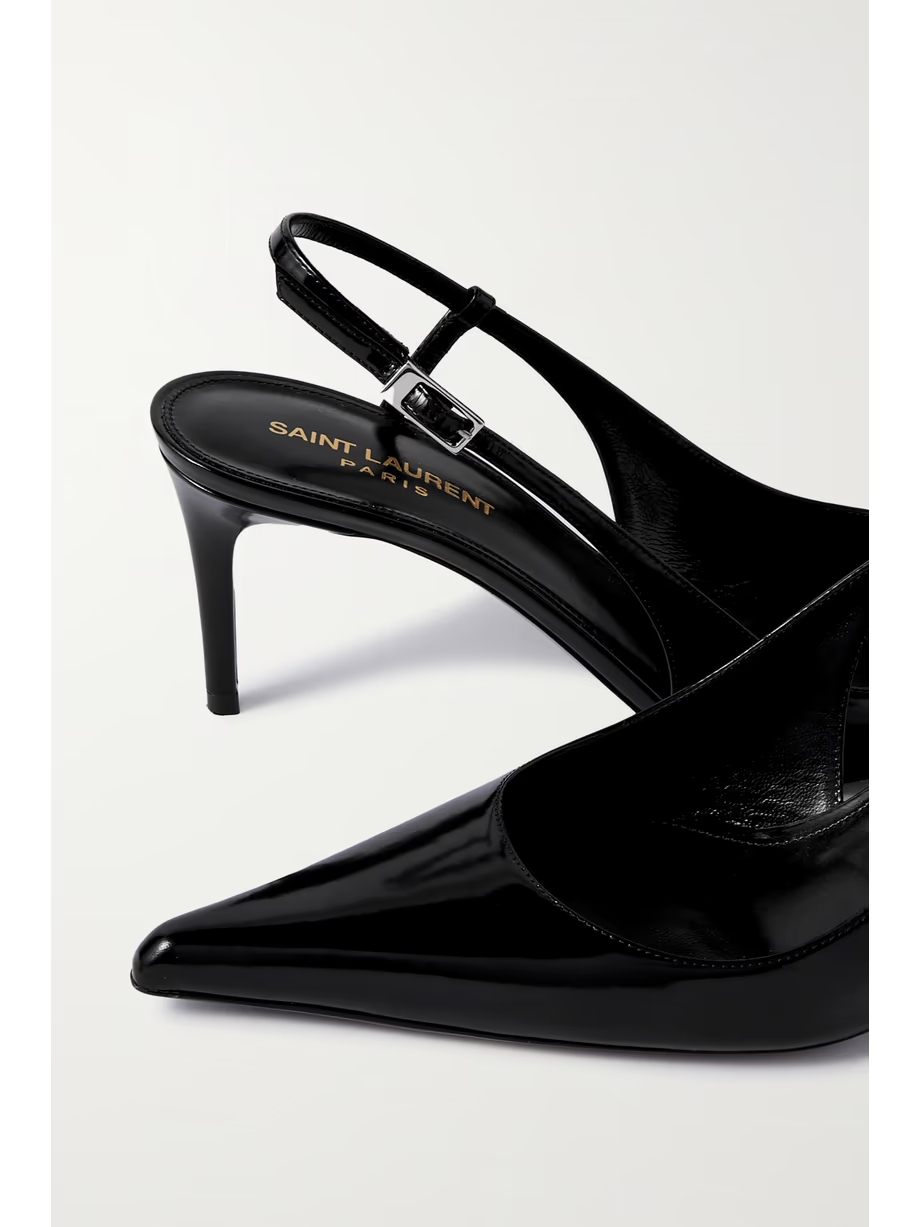 Vendome patent-leather slingback pumps