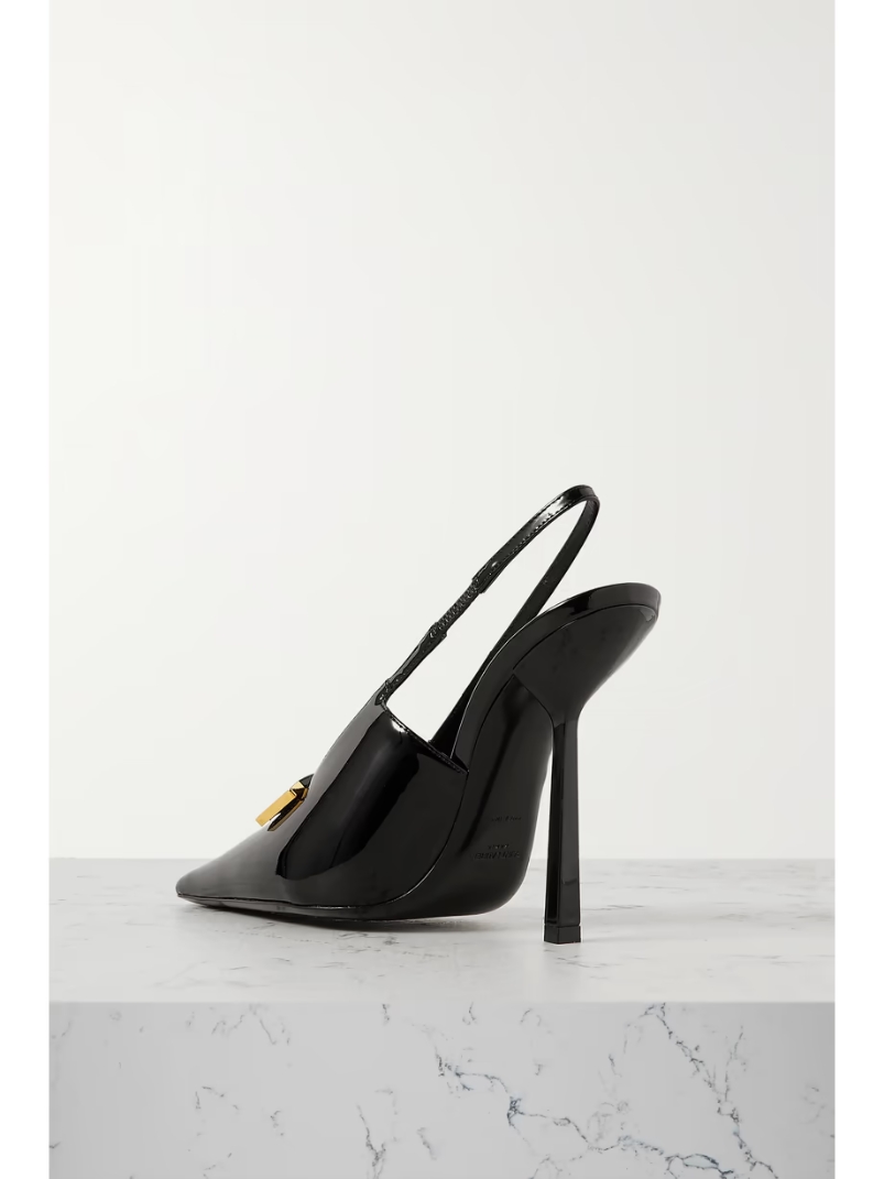 Madame patent-leather slingback pumps