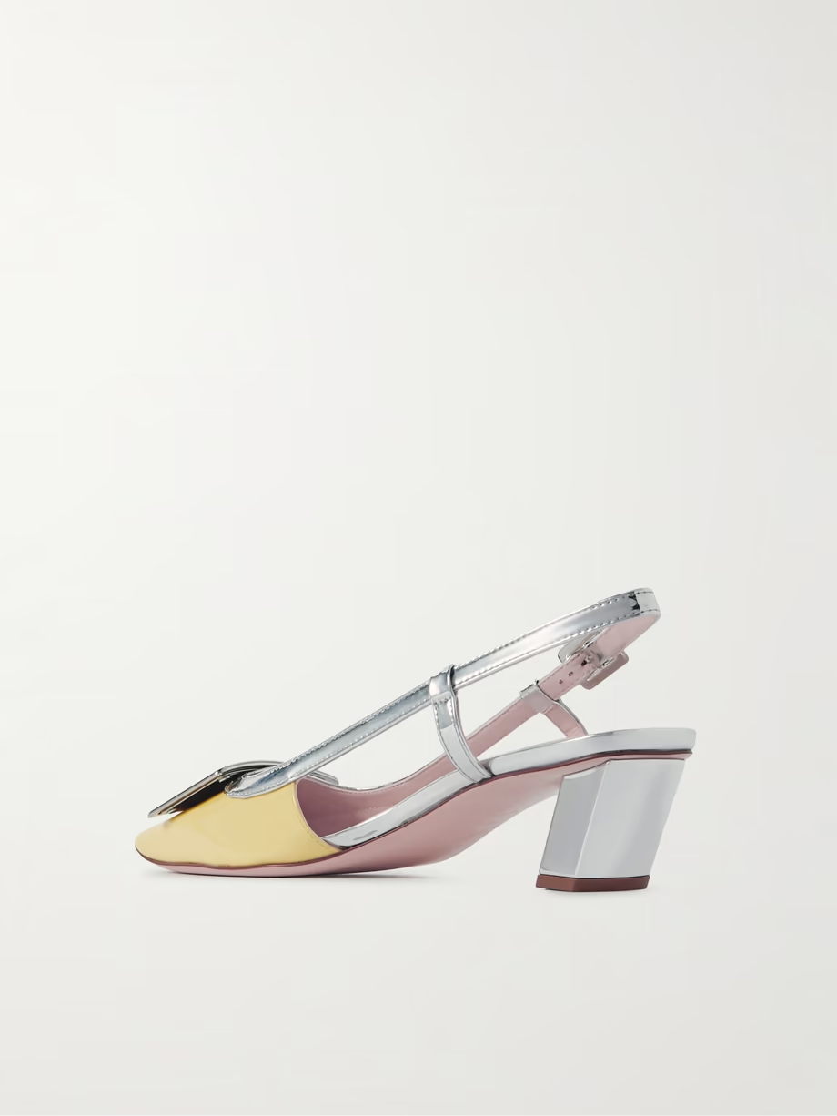 Belle Vivier patent-leather slingback pumps