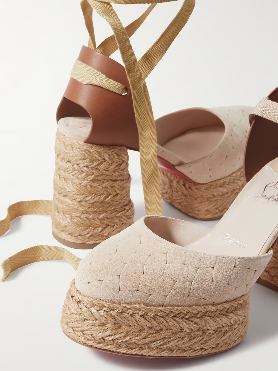 Brigissima 70 suede and leather platform espadrilles