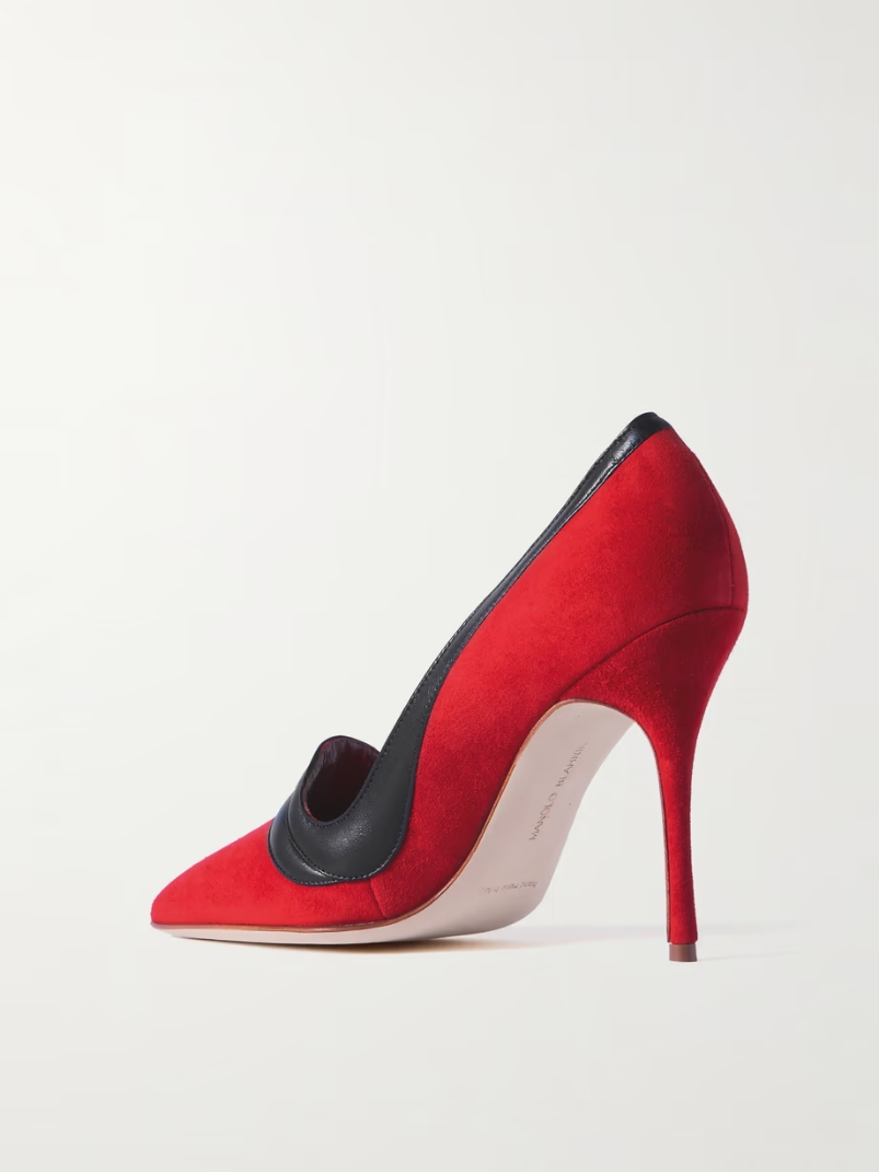 Ajarafa 105 leather-trimmed suede pumps