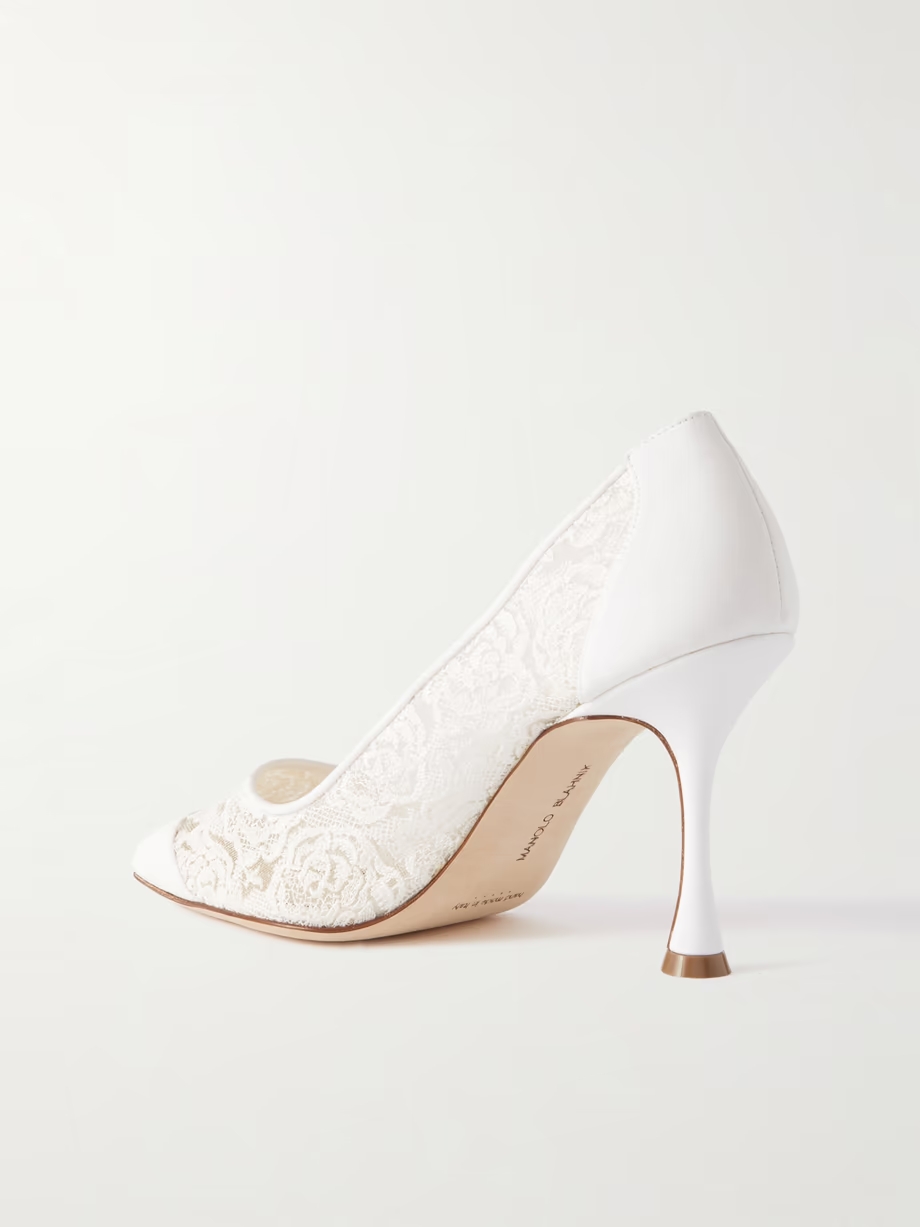 Sololaria lace and suede pumps