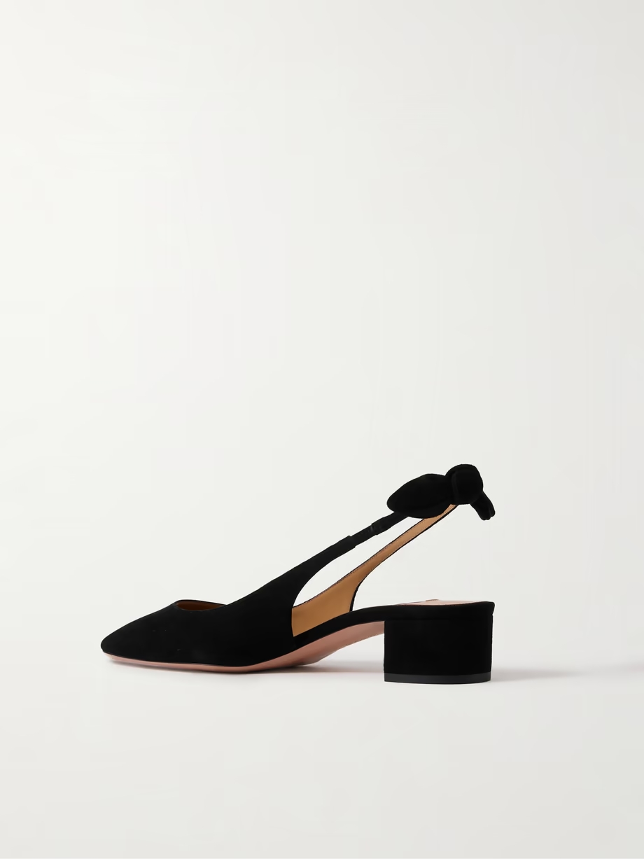 Very Bow 35 suede slingback pumps