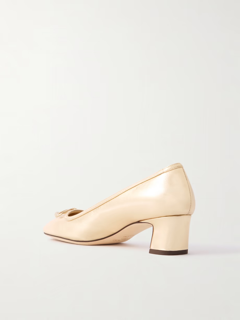 Elme 45 embellished metallic leather pumps