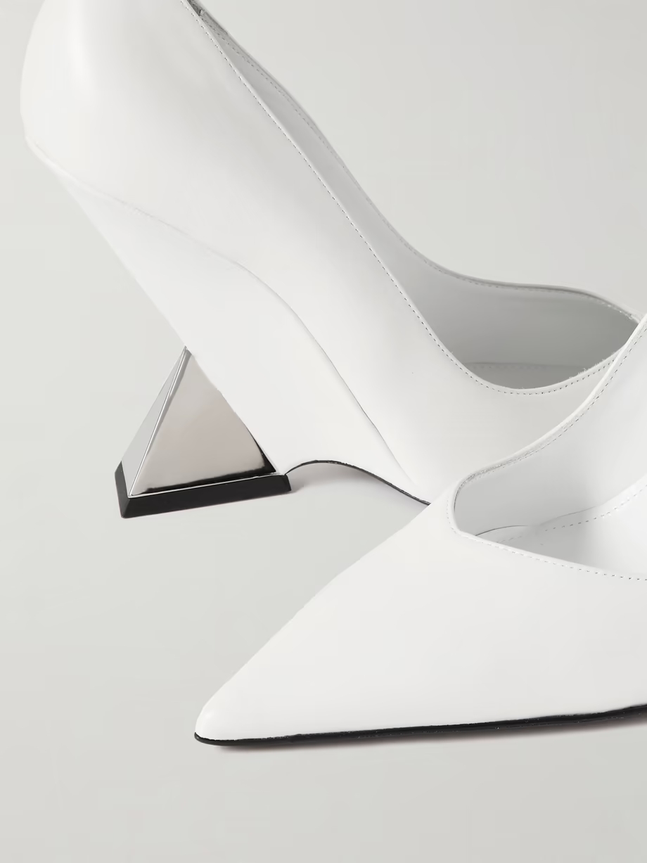 Cheope patent-leather and silver-tone pumps