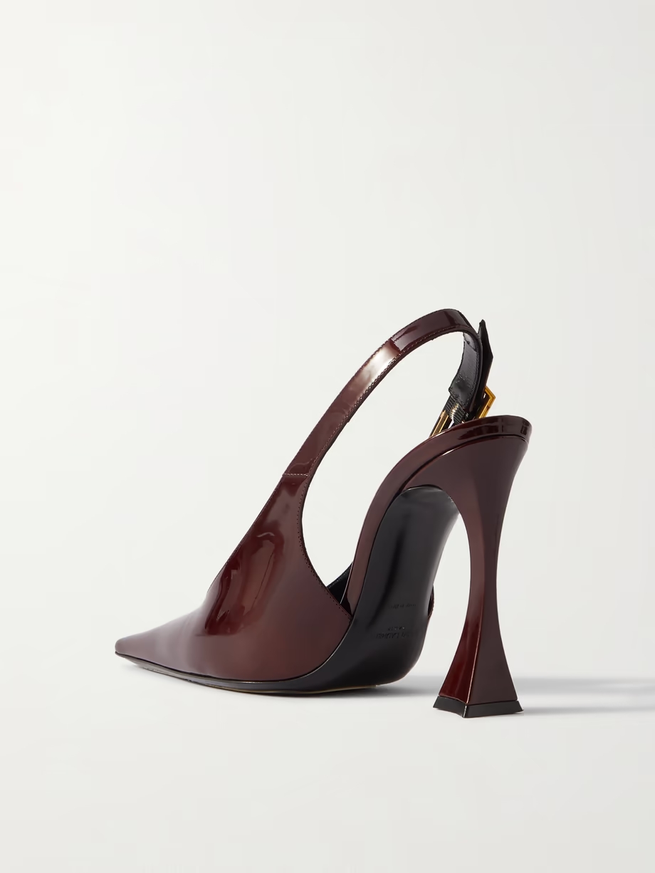 Dune patent-leather slingback pumps