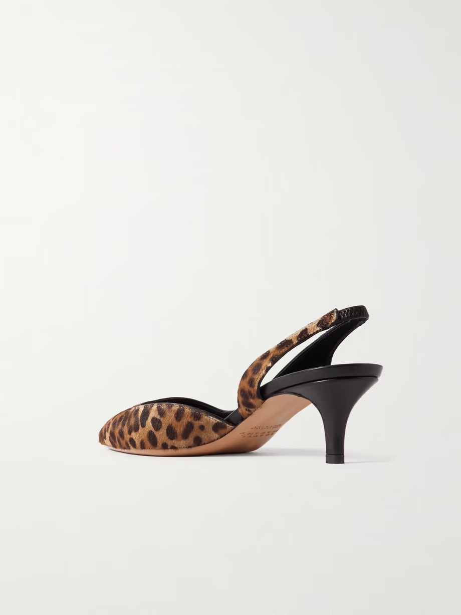 Piery leopard-print calf hair slingback pumps