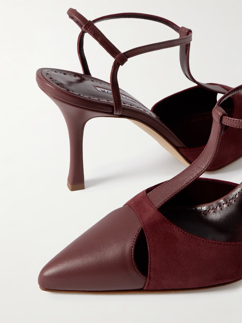 Turgimodhi 90 cutout leather and suede pumps