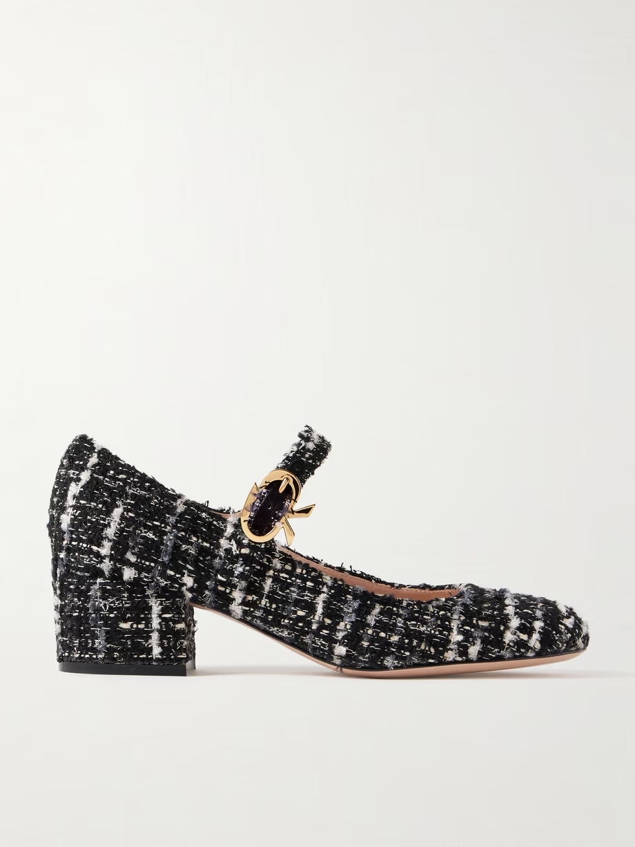 45 tweed Mary Jane pumps