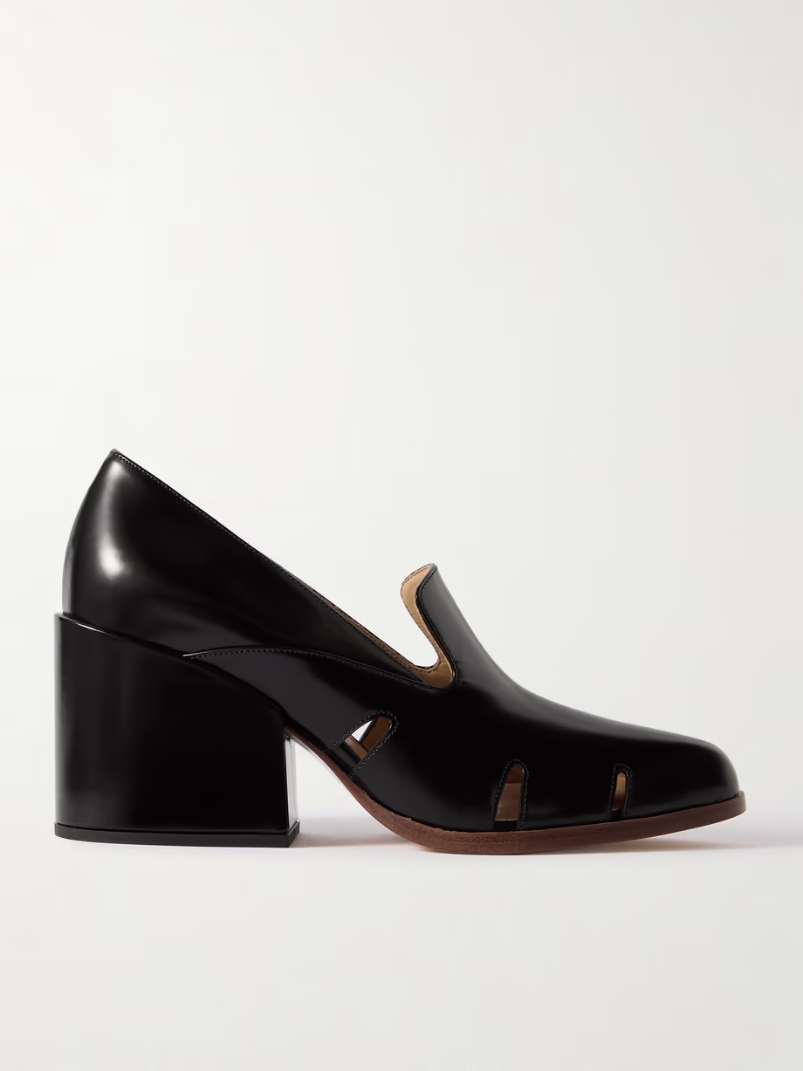 Eliza cutout leather pumps