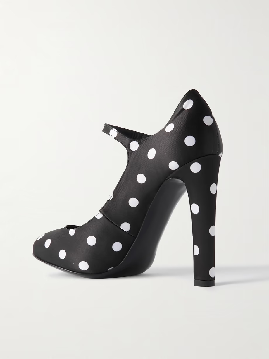 Bianca polka-dot satin pumps