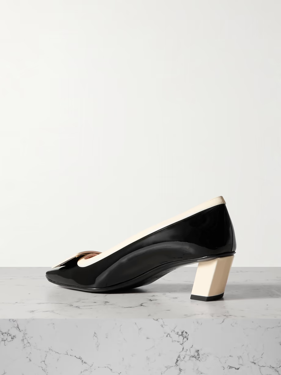 Belle Vivier two-tone patent-leather pumps