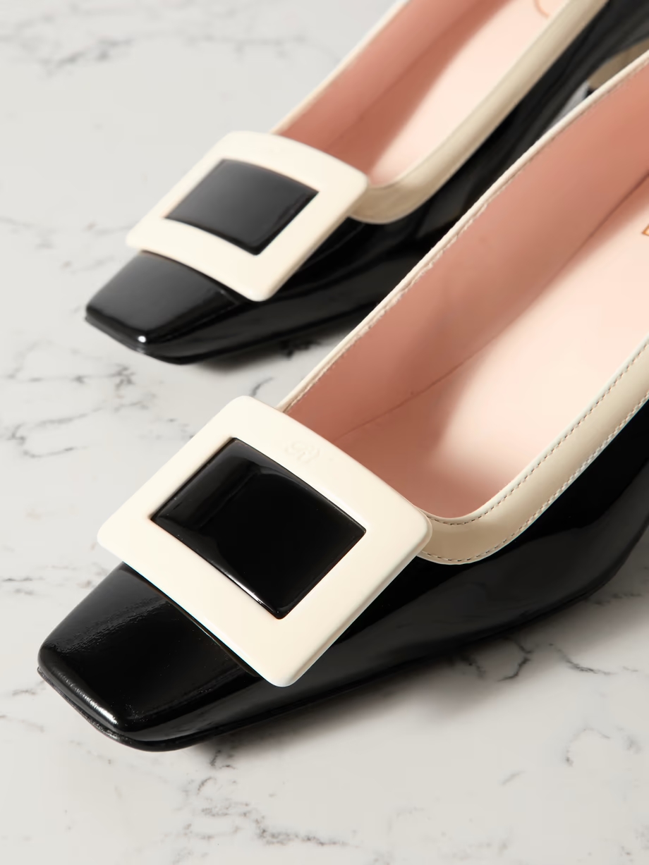 Belle Vivier two-tone patent-leather pumps