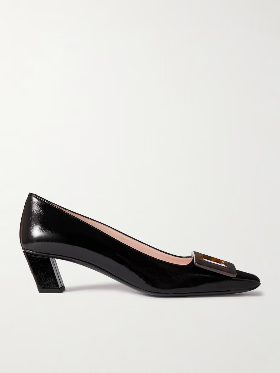 Decolleté Belle Vivier crinkled patent-leather pumps