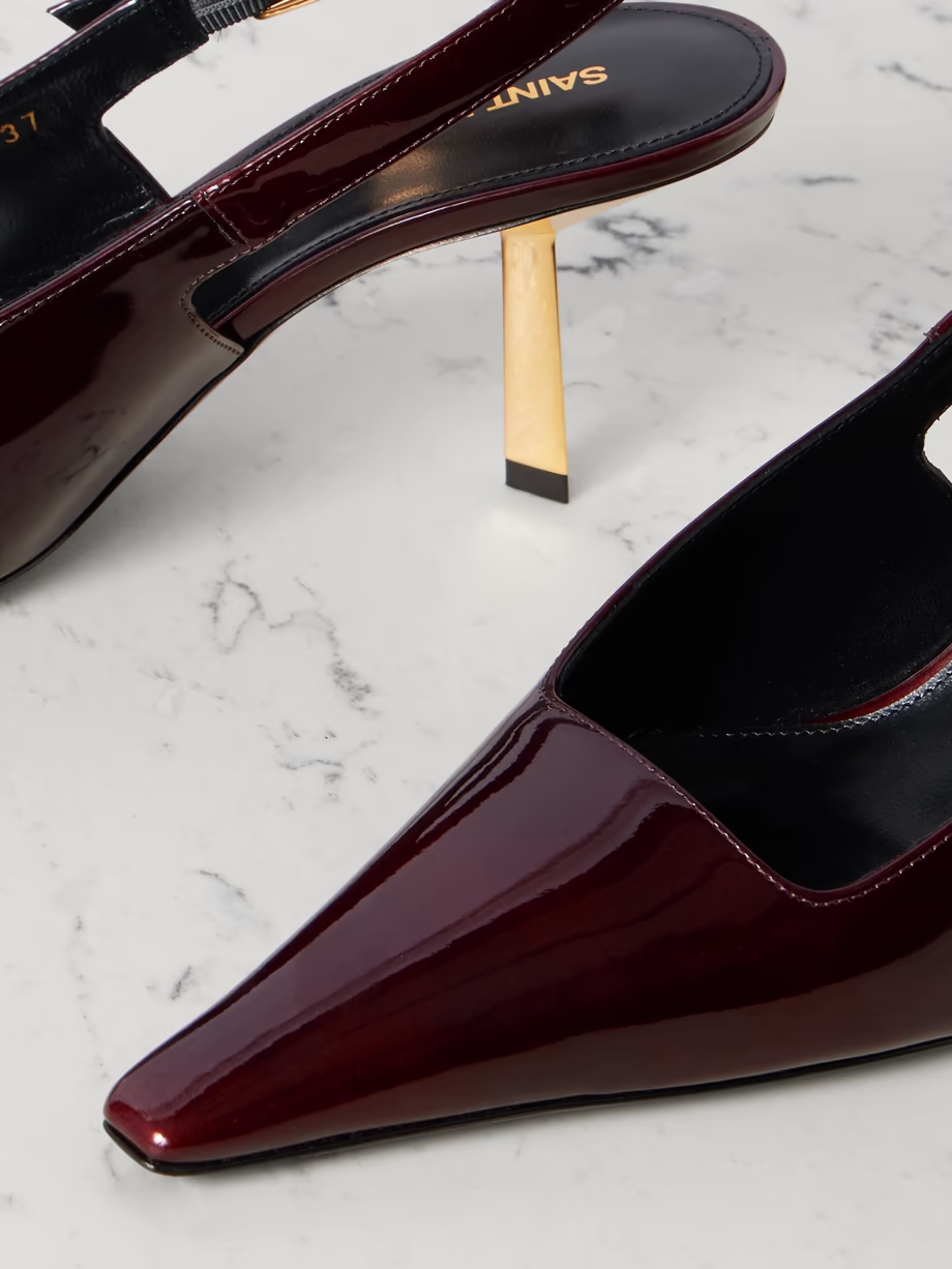 Lee patent-leather slingback pumps