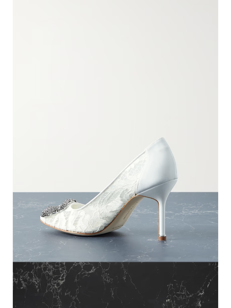 Hangisi 90 embellished corded lace pumps